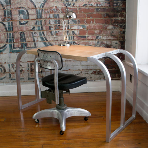 Airframe Desk | Aluminum + Oak